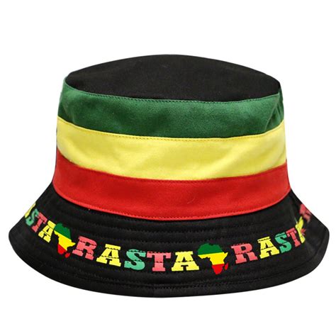 City Hunter Bd1300 Rasta Jamaican Bucket Hat Black Fifth Degree