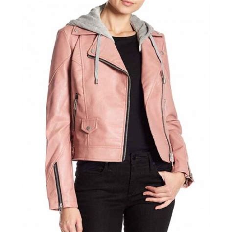 Marisa Ramirez Blue Bloods Maria Baez Pink Leather Jacket With Hood