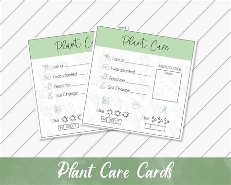 Plant Care Instructions Card Printable Plant Tags Plant Sitter Gift Plant Planner Guide