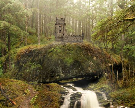 Fairy Castle In The Forest Premade Background By Celticstrm Stock On