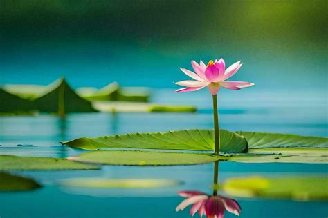 A Pink Lotus Flower Is Floating In The Water Ai Generated 31262914