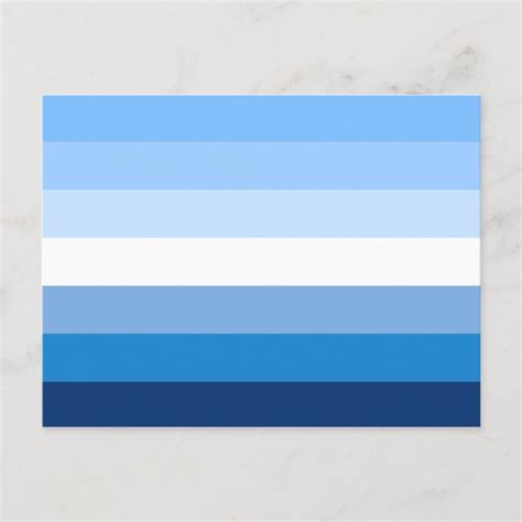 Gay Male Pride Flag Blue Postcard