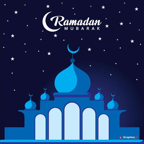 Ramadan Mubarak Flat Design Free Vector Graphics Pic