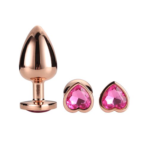 Factory Direct Sale Rose Gold Heart Shape Anal Plug Adult Toy Sex Toy
