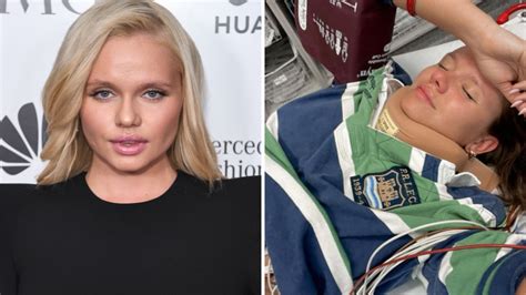 alli simpson reveals she has broken her neck after swimming pool accident 7news