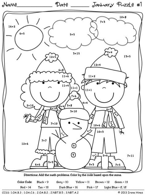 17 Best Images Of Winter Addition Coloring Worksheets Winter Color By