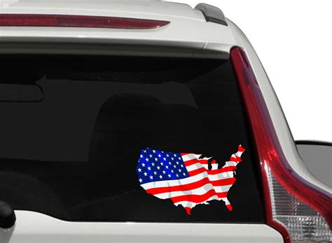 United States Of America Wavy Flag Printed Vinyl Decal