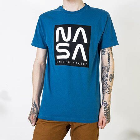 Темно-бірюзова чоловіча футболка з написом - Блакитний | Royalfashion ...