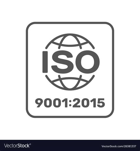 Symbol Iso 9001 2015 Certified Royalty Free Vector Image