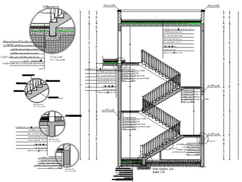 Staircase Plan And Section Cad Drawing Download Dwg File Cadbull Cad SexiezPicz Web Porn