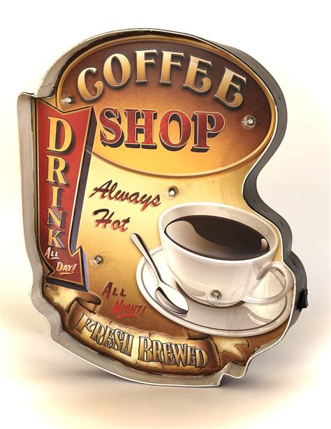 Vintage Coffee Sign For Coffee Shop Coffee Shop Drink All Day The