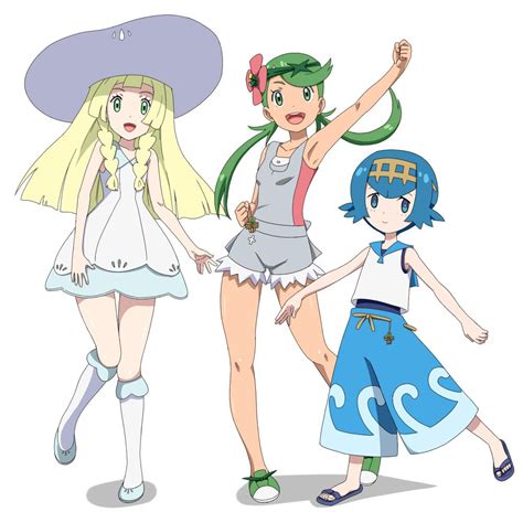 Pokemon Sun And Moon Girls Lillie Mallow Lana ポケモンサン ポケモン かわいい ポケモン漫画