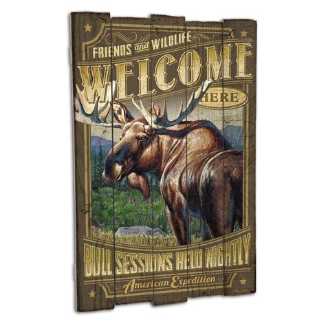 American Expedition Moose Wooden Cabin Sign Wall Decor And Reviews Wayfair