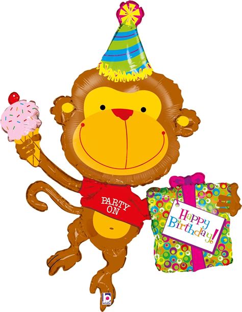 Party On Happy Birthday Monkey 49 Mylar Balloon Large