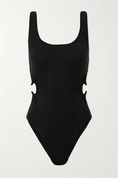 chloé eres cutout embellished swimsuit in black modesens