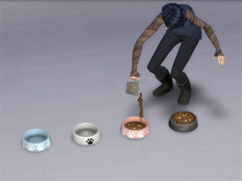 The Sims Resource Pet Bowl Recolors With Paw Prints Requires Cats