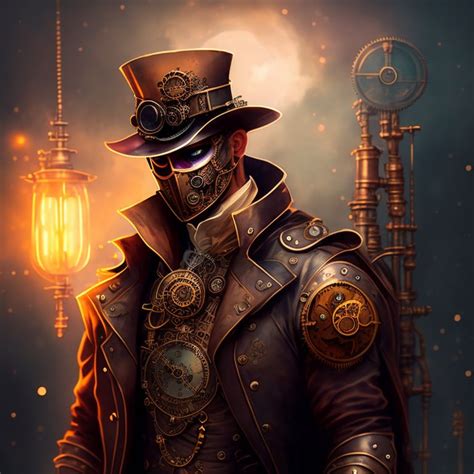 Watery Toad632 Steampunk Hero In The Dark Concept Art In Steampunk Style