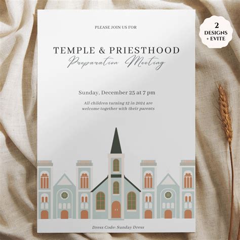 Priesthood Preview Invitation Temple And Priesthood Preview Etsy