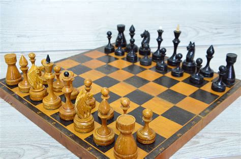 Soviet Chess Ancient Chess Beautiful Old Fashioned Chess Etsy