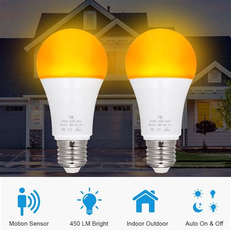 Motion Sensor Light Bulb Dusk To Dawn Light Bulb Led E26 Base Indoor
