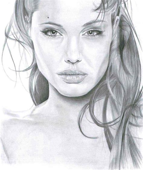 Angelina Jolie Pencil Drawing By Artist Sophie Lawson