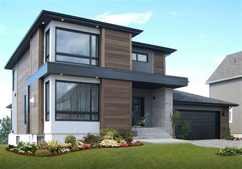 Modern Two Story House With Different Facade Cladding Design