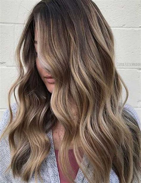Long brown hair with layers. 40 Eye-Catching Blonde Highlights For Brown Hair (Bronde ...