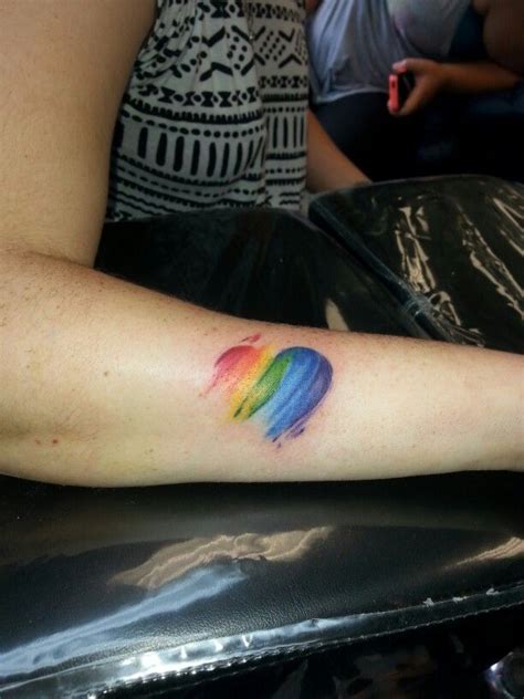 Rainbow Heart Watercolor Tattoo Mississauga On Rainbow