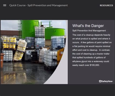 Spill Prevention And Management Quick Course Ehs Education By Safetynow