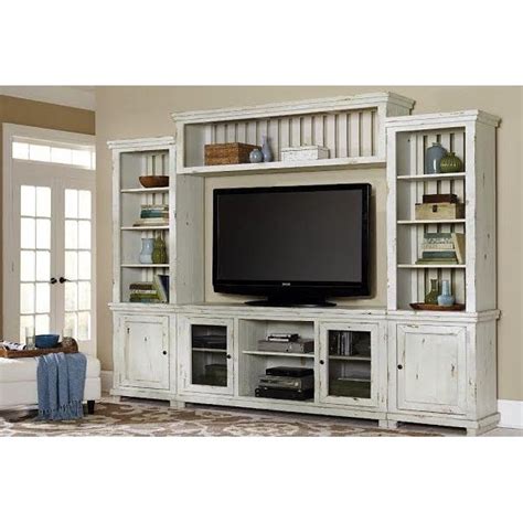 The virginia entertainment center by coleman furniture is sure to transform your living space with its traditional. 4 Piece Distressed White Entertainment Center - Willow ...