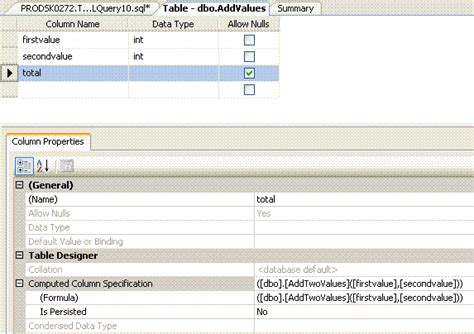 Computed Column Specification in SQL Server - CodeProject