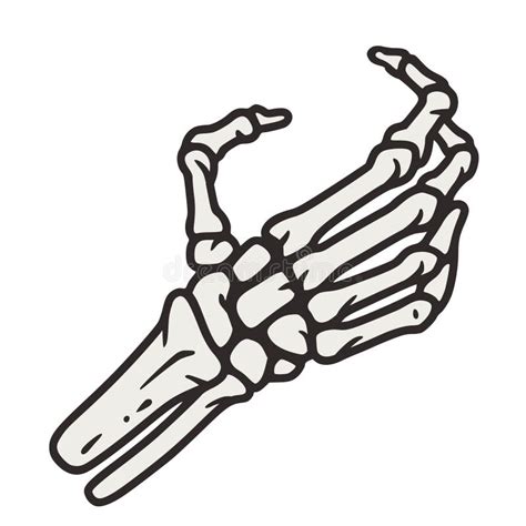 Skeleton Hand Victory Sign For Halloween Design Hand Bones Gesture