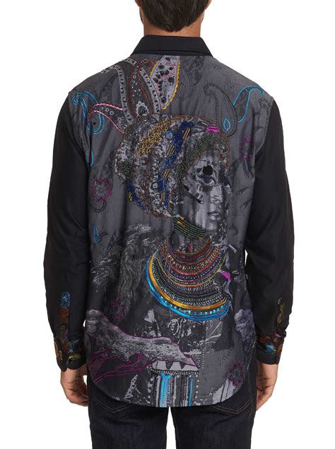 Robert Graham Mens Limited Edition Wrapped In Silver Sport Shirt Size