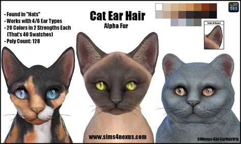 Cat Ear Fur Tufts For The Sims 4 By Sims 4 Nexus Spring4sims Sims