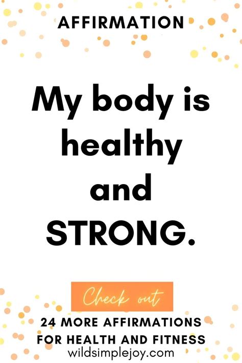 26 Positive Health Affirmations For Fitness And Wellness Wild Simple Joy