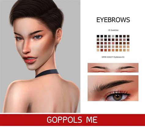 Gpme Gold F Eyebrows G1 Home Goppolsme Sims 4 The Sims 4 Skin