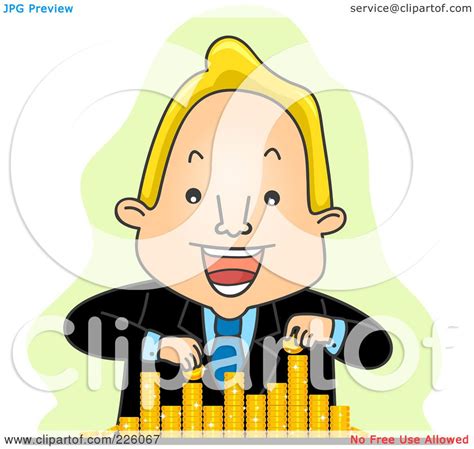 Royalty Free Rf Clipart Illustration Of A Businessman Counting And