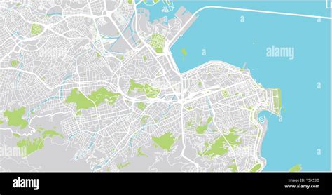 Vector Urbano Mapa De La Ciudad De Río De Janeiro Brasil Imagen Vector