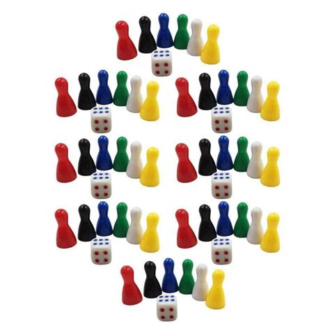 Promo 48×plastic Chessman Chess Pieces Game 8×dices For Children Kids