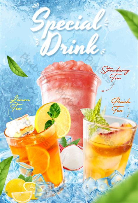 Creative Summer Ice Drink Fresh Juice Poster Psd Free Download Pikbest