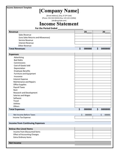 41 Free Income Statement Templates And Examples Templatelab