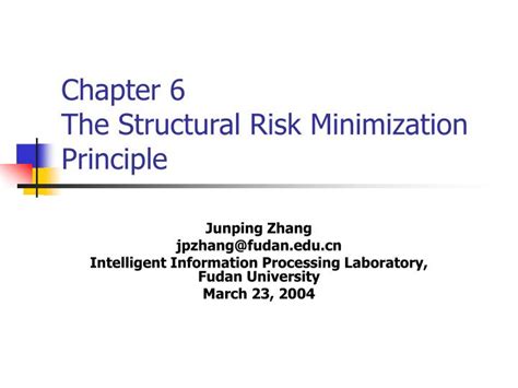 Ppt Chapter 6 The Structural Risk Minimization Principle Powerpoint