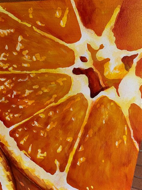 Orange Citrus Fruit Oil Painting Wall Hanging Modern Pop Art Etsy