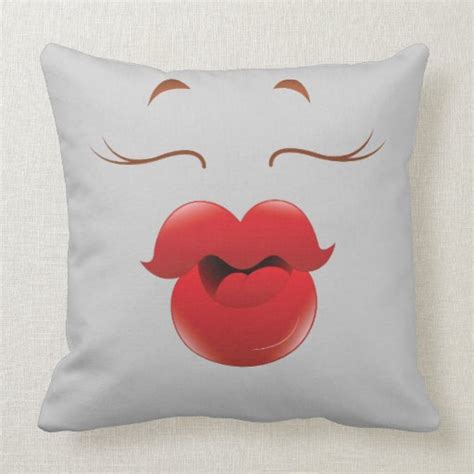 Kissy Face Woman Cartoon Throw Pillows