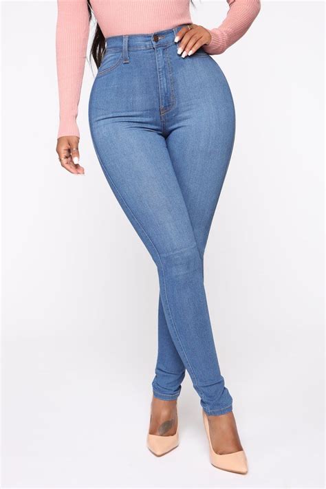 Classic High Waist Skinny Jeans Medium Blue Wash Skinny Jeans Medium High Waist Skinny