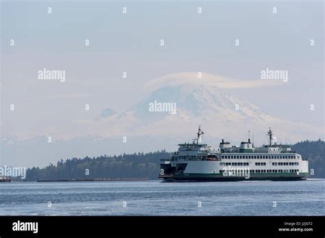 Usa Washington State Bremertonseattle Ferry In Rich Passage With