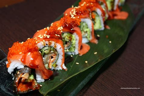 A nice lunch with friends, two that never had chinese food before. Red Dragon Roll | Sushi, Food, Sushi recipes