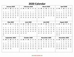 2020 Printable Calendar - Download Free Blank Templates