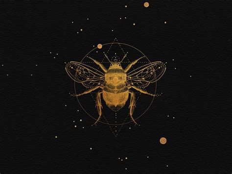 Sacred Bee Bee Art Vintage Bee Tattoo Witchy Wallpaper