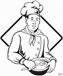 Chef Coloring Pages Girl Cooking Printable Kids Cartoon Sketch Coloring ...